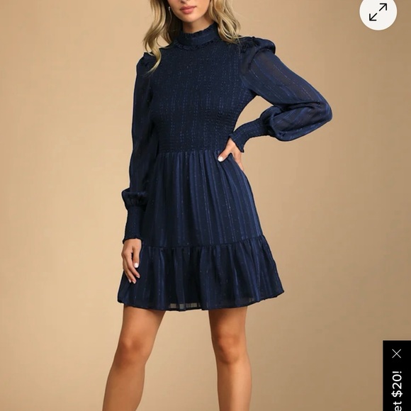 Lulus Dresses & Skirts - Lulu's Midnight Blue Long Sleeve Dress